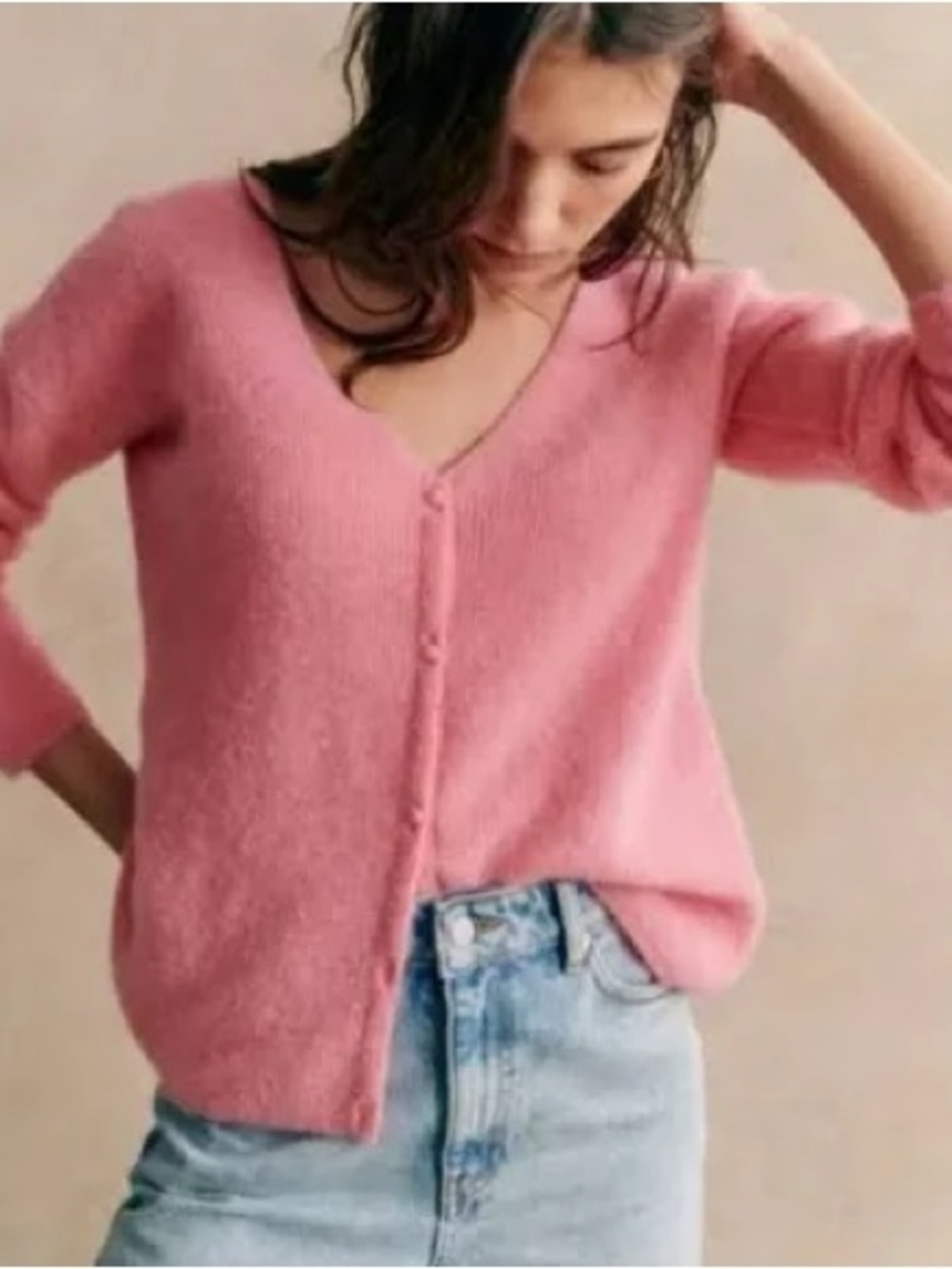 NWT SEZANE BARRY Cardigan Sweater Candy Pink Women’s XXS w/ Bonjour LA Tote Bag